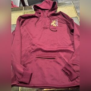 Men's Burgundy Zip Up Sweater XL